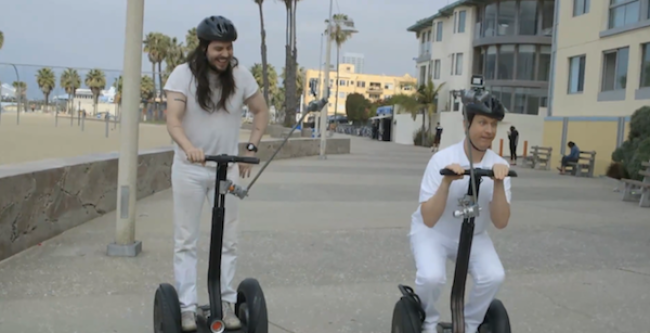 Video Licks: Party Hard with Pete Holmes & Andrew WK on Segways!