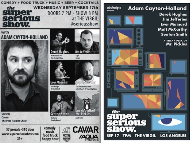 Quick Dish: This WEDNESDAY 9.17 The Super Serious Show Swelters ft. Adam Cayton-Holland