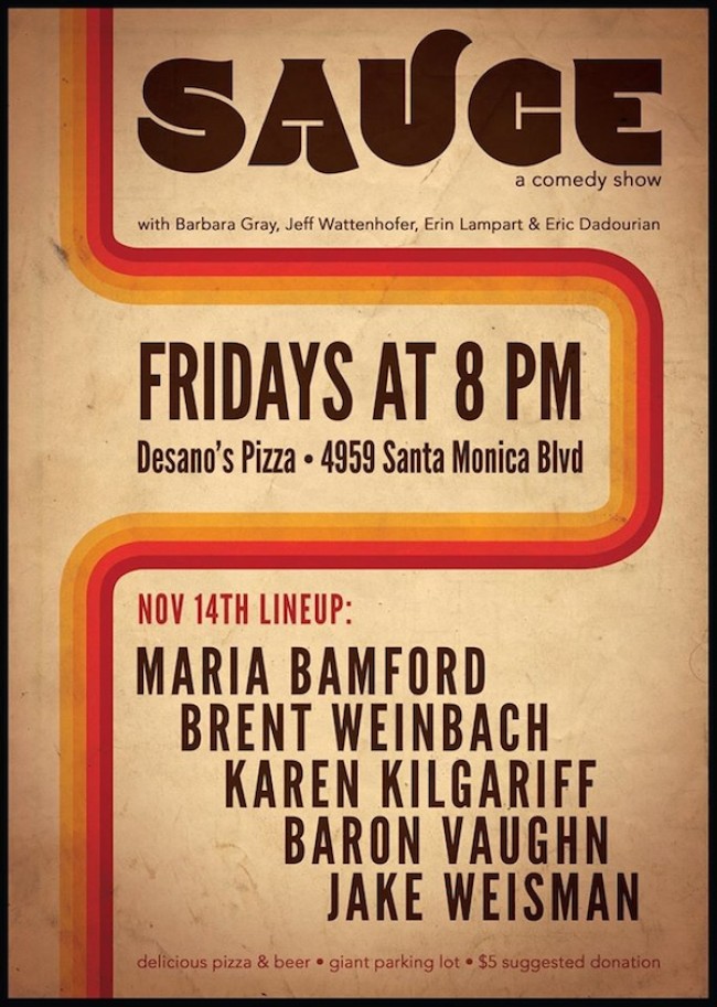 Quick Dish: Prepare For SAUCE, Your New Friday Night Comedy Hangout 11.14