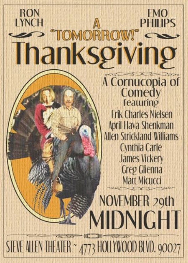Quick Dish: Get Your Holiday Laughter On at the “TOMORROW!” Thanksgiving Show