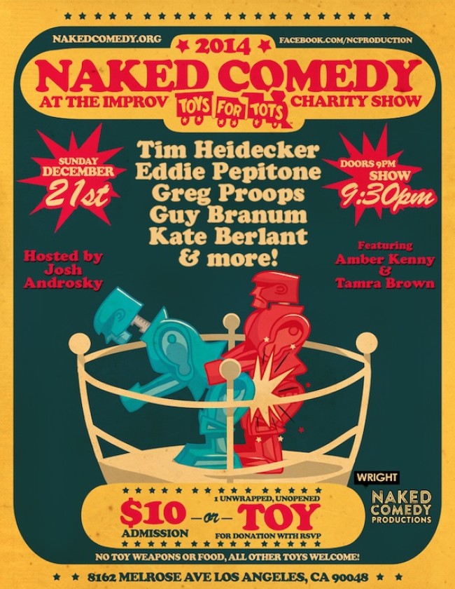 Quick Dish: The Second Annual NAKED COMEDY Toys for Tots Charity Show Gives Back 12.21