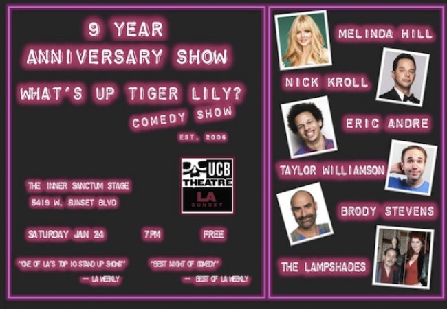 Quick Dish: The What’s Up, Tiger Lily? 9-Year Anniversary Show Happens 1.24 at UCB Sunset