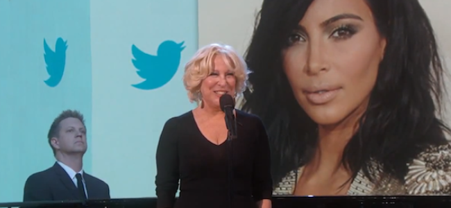Video Licks: The Divine Miss M Sings Kim Kardashian Tweets on Kimmel