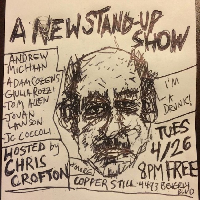 Quick Dish: A New Stand-Up Show TONIGHT 4.26 at The Copper Still