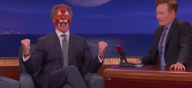 Video Licks: WILL FERRELL Surprises CONAN with A Painted Face