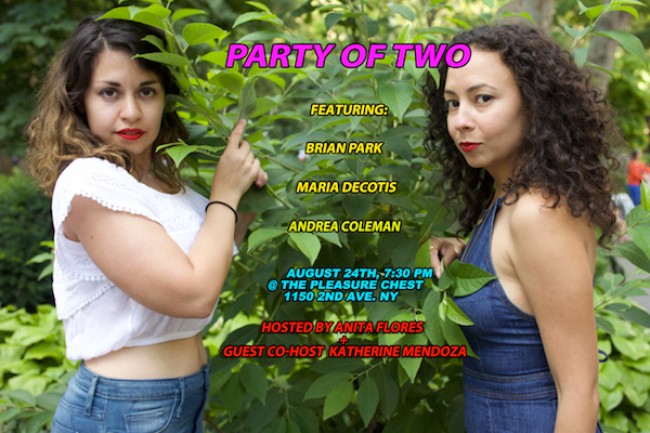 Quick Dish NY: Modern Dating Stories with PARTY OF TWO 8.24 at The Pleasure Chest