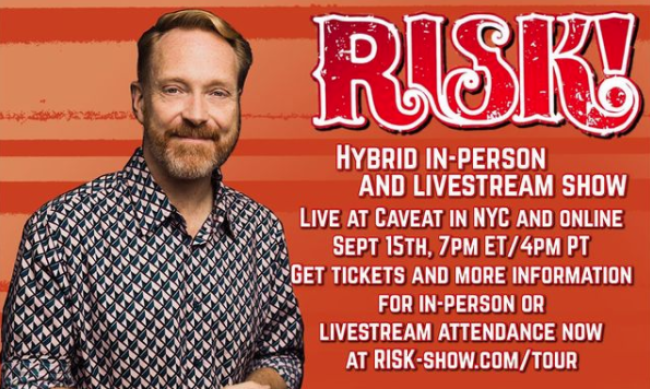 Quick Dish NY: 9.15 Enjoy RISK! Storytelling Hybrid In-Person & Livestream Show at Caveat
