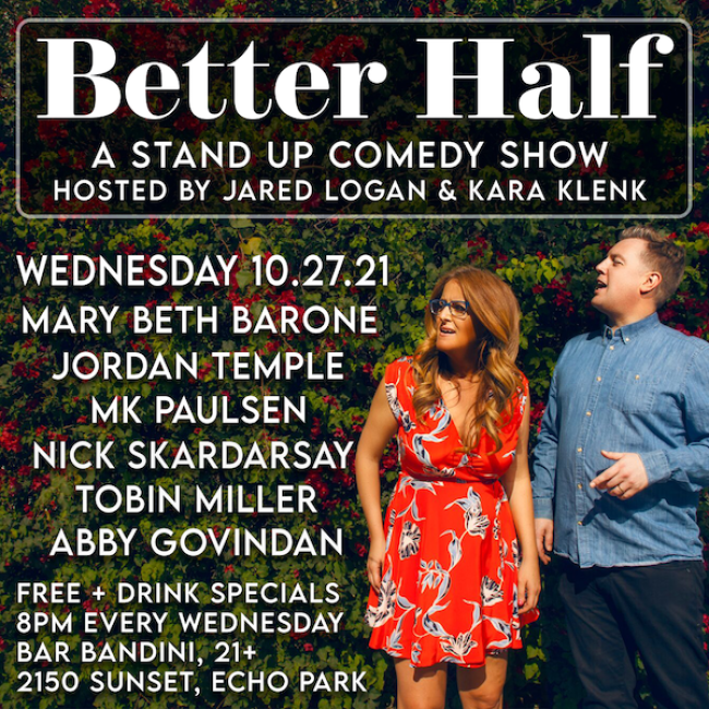 Quick Dish LA: BETTER HALF COMEDY Brings The Stand-Up Spice 10.27 at Bar Bandini