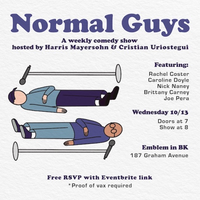 Quick Dish NY: Just NORMAL GUYS Doing Some Normal Stand-Up Comedy 10.13 at Emblem