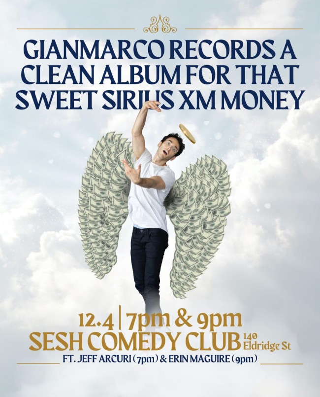 Quick Dish NY: GIANMARCO SORESI  Live Comedy Album Taping 12.4 at Sesh Comedy